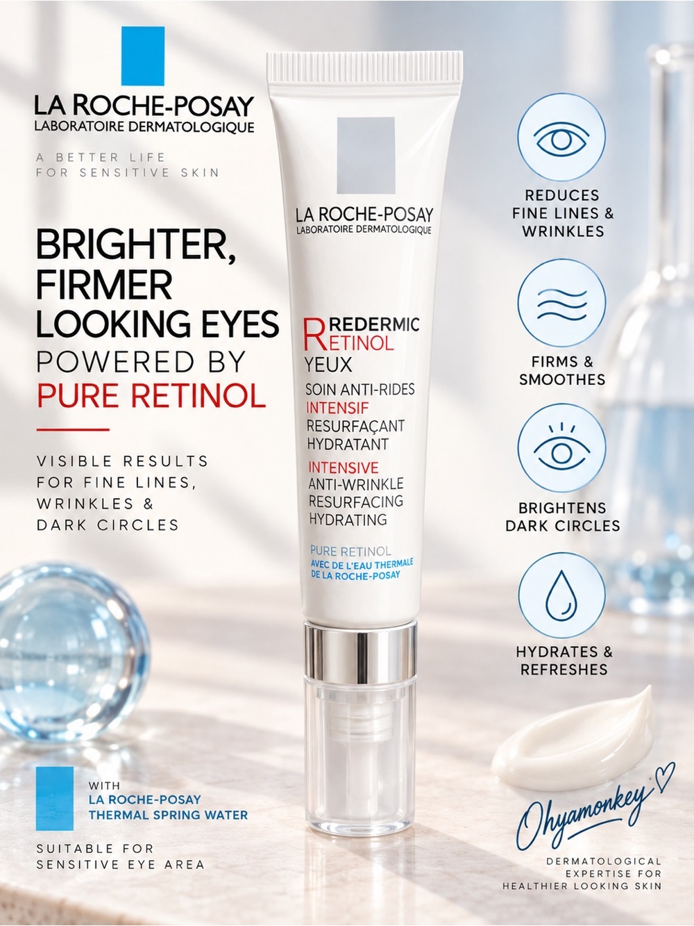 LA ROCHE-POSAY Redermic Retinol Eye Cream  EXP: 10/2028. $49